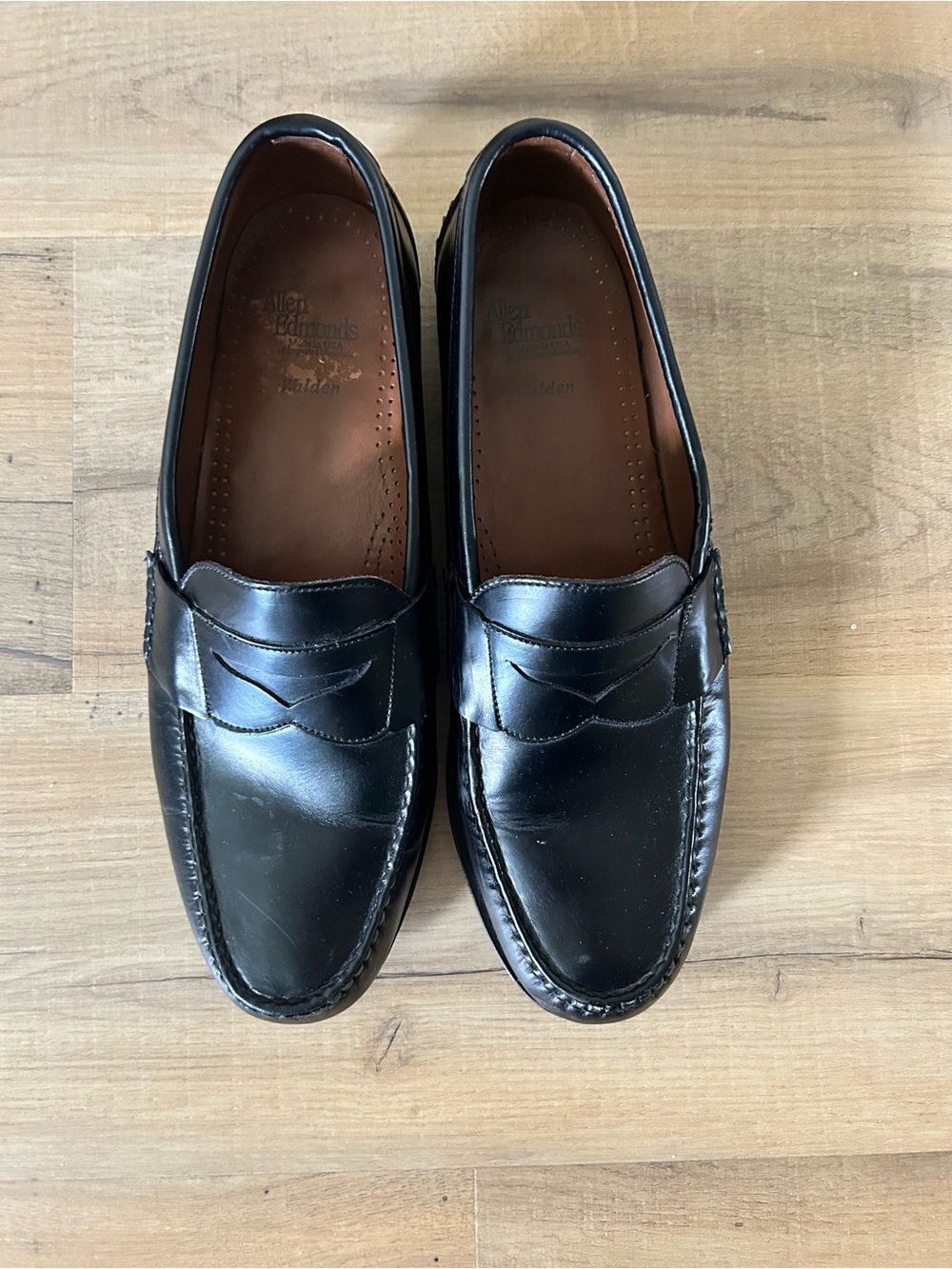Allen Edmonds Black Leather Penny Loafers - Smooth Calfskin